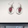 925 Vintage Sterling Silver Red Jasper Earrings Image 7