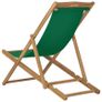 Folding Beach Chair Solid Teak Wood Green Image 4