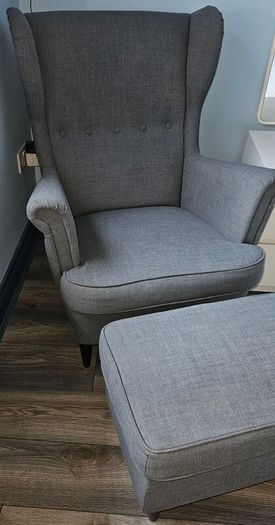 IKEA armchair STRANDMON with stool