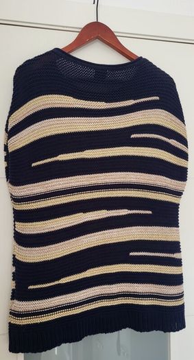 MADELEINE navy beige and gold knit Sz M (Fit 12-14UK) - Rrp 149 (New)