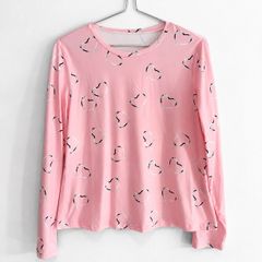 New Pink Heart Long Sleeve Top