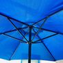 6m Blue Garden Parasol Patio Umbrella Crank Mech Image 2