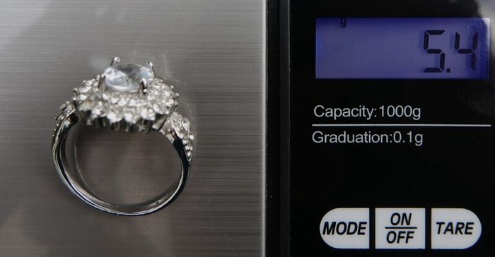 Vintage 925 Sterling Silver Flower Cz Cluster Ring size U - 5,4g