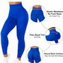 Royal Blue Solid Wideband Waist Sports Leggings, Size 10 Image 2