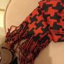 Pink and black houndstooth girls scarf Image 3
