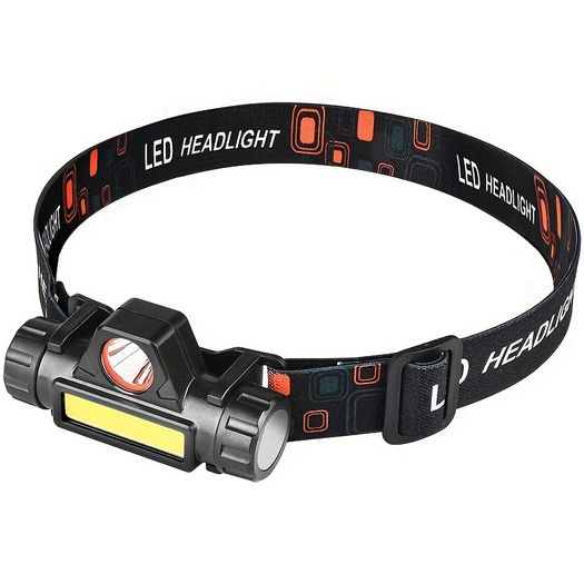 USB Charging LED Headlight - Near & Far COB Light, Multifunctional for Outdoor Fishing & Emergency, Free inspection