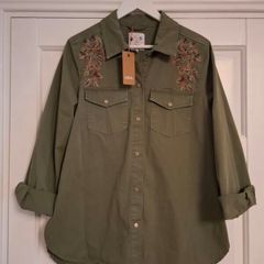 Cecil Overshirt Khaki Embroidered BNWT Price Includes Postage Cost