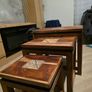 Beautifully Restored Upcycled Indian Rosewood Nest of 3 Tables with Floating Top Effect Image 2