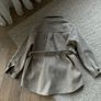 Belted shacket beige jacket Image 4