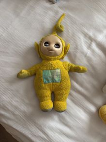 Vintage 1990s Teletubbies Laa Laa Plush Soft Toy Original Rolling Eyes