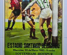 Football Real Madrid Vs Tottenham 1985  Original Uefa Cup Poster  Donat Sauri