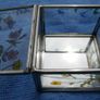 Vintage Hand Painted Waterside Flowers R Stained Glass Mirror Box Image 8