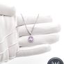 925 Silver Cubic Zirconia Halo Amethyst Necklace Image 7