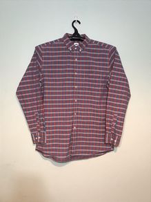 Uniqlo Mens Size Large Red Check Pattern Long Sleeve Shirt
