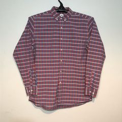 Uniqlo Mens Size Large Red Check Pattern Long Sleeve Shirt