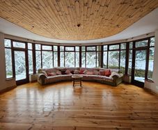 large curved sofa
