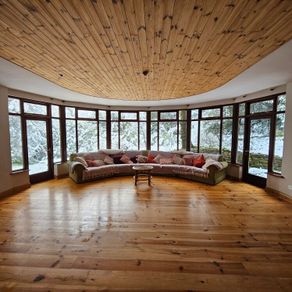 large curved sofa