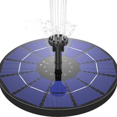Solar Fountain Pump 3.5W Circle Solar Water Pump Floating Fountain Built-in Battery, with 6 Nozzles,for Bird Bath,Fish Tank,Pond or Garden Decoration