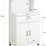 Kitchen Cabinet portable trolley white on wheels  Kitchen Storage Cabinet, Image 3
