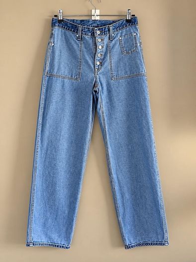 Levis Reversible 2-in-1 Baggy Dads Jeans W29/L30 UK 10 Relaxed Fit Light Blue Wash Utility Baggy Wide Leg