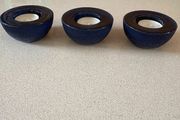 Habitat Navy glass tealight holders.