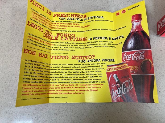 Coca Cola Promo 1998 Italian