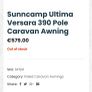 SunnCamp Platinum Ultima 390 caravan awning Image 2