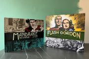 Two Hardback Flash Gordon/Mandrake the Magician Dailies comic books - New/Large Oversized