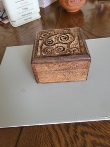 Carved wooden box