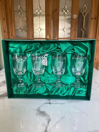 Eamon Glass/Hand Cut/ Irish Coffee Glasses