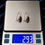 Vintage 925 Sterling Silver & Red Coral Gemstone Earrings Image 10