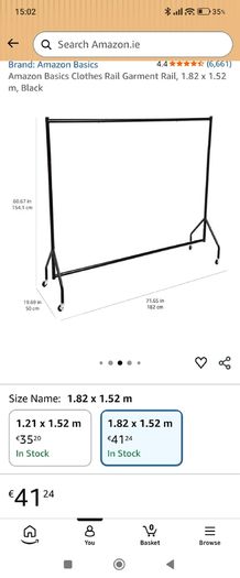 Heavy Duty 1.8m Clothes Rail on wheels