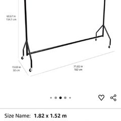 Clothes Rail - on wheels - Heavy Duty 1.8m