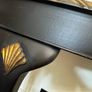 Vintage Black Console Table with Glass Top Image 3
