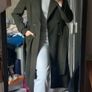 Unworn Dark Green Long Trench Winter Coat 100% Wool Image 9