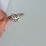 Pandora 14k Gold & Silver halo ring clear CZ  Size 56. Some sign of wear at the back but otherwise nothing wrong Image 4