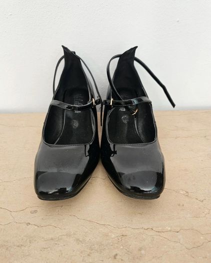 No-l-ita Italian designer Black Genuine Leather Mary Jane Pump Heels RRP 150E