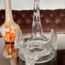 Large Vintage Cut Crystal Swan Candy Bowl Trinket Dish Clear Glass Image 7
