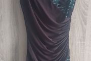 bloose Lace dress size 6  black turquiose
