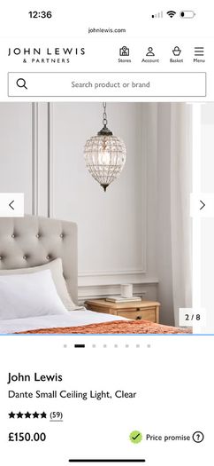 John Lewis Ceiling Lights x5 in excellent condition