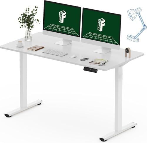 Electric Standing Desk Height Adjustable Sit Stand Desk with Memory Smart Panel(120 x 60cm, White)