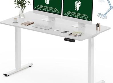 Electric Standing Desk Height Adjustable Sit Stand Desk with Memory Smart Panel(120 x 60cm, White)