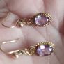 9ct gold Vintage Amethyst earrings. Image 8