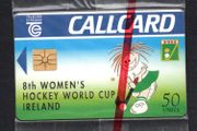 1994 Ireland 50 unit 8th Women's Hockey World Cup which took place at UCD's Belfield Campus Dublin (Gemplus GEM1) Call Card Mint in Packaging. Telecom Eireann card number 1064.
