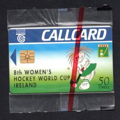 1994 Ireland 50 unit 8th Women's Hockey World Cup which took place at UCD's Belfield Campus Dublin (Gemplus GEM1) Call Card Mint in Packaging. Telecom Eireann card number 1064.