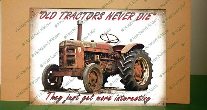 Vintage Tractor novelty tin metal sign