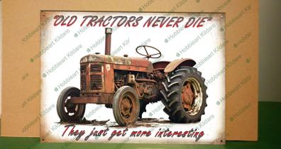 Vintage Tractor novelty tin metal sign