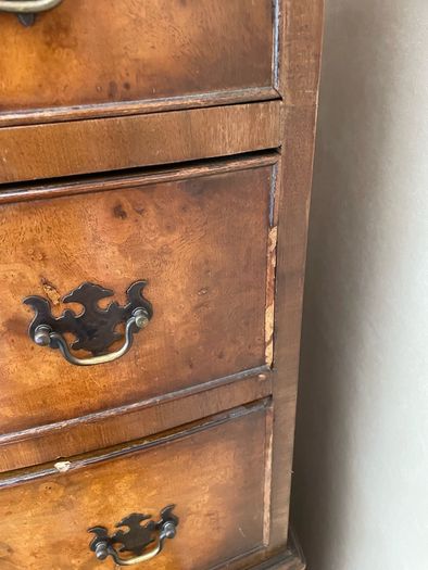 Georgian-style reproduction bowfront tallboy