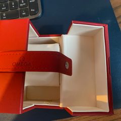 Genuine Omega Red Leather Watch Travel Box / Service Case