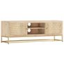 TV Cabinet Gold 120x30x40 cm Solid Mango Wood Image 2